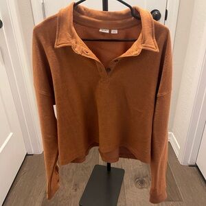 Burnt Orange Roxy cropped long sleeve